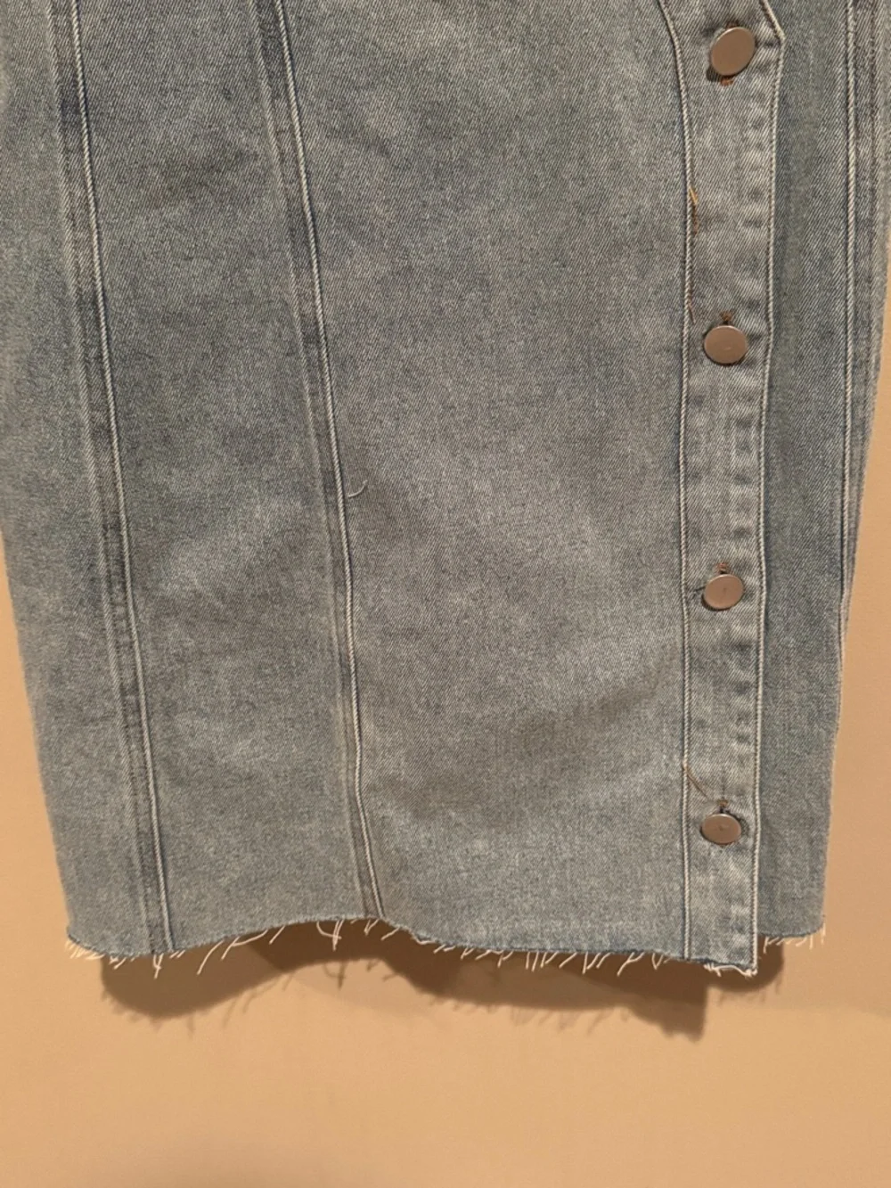 VICI Light Blue Sleeveless Denim Wrap-Style Dress - Picture 3 of 4